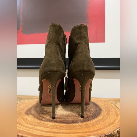 AQUAZZURA + Claudia Schiffer Vendome buckled suede ankle boots - Picture 2 of 6